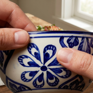 BLUE WHITE FLORAL BOWL