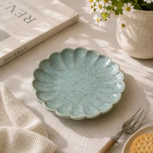 TURQUOISE BLUE SNACK/DESSERT PLATE