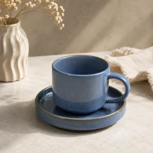 REY CERAMIC SOUP CUP WITH MULTIFUNCTIONAL LID & SAUCER