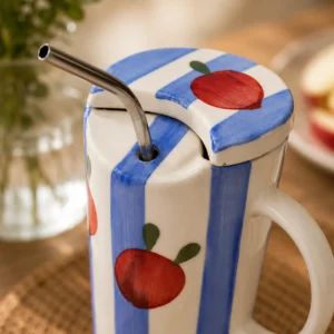 BERRY STRIPES SIPPER WITH LID AND STRAW